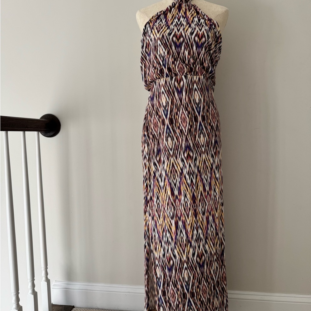 Cynthia Rowley Brown Black Halter Sundress Maxi